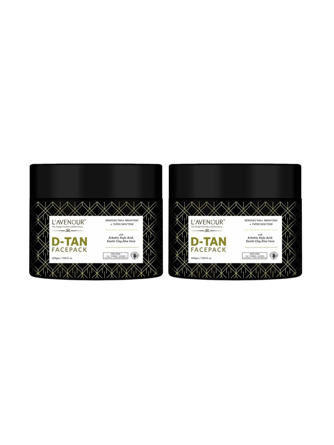 L'AVENOUR Set Of 2 D-Tan Face Pack For Tan Removal With Aloe Vera - 200 g Each-image-18
