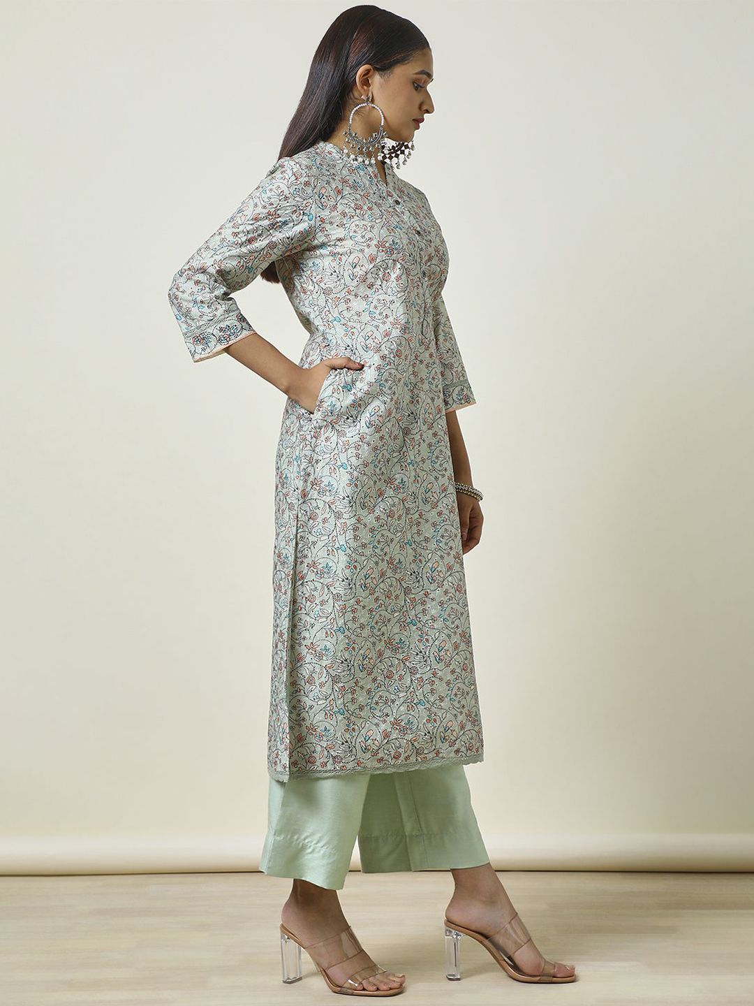 EXP - Soch Striped Floral Kurta