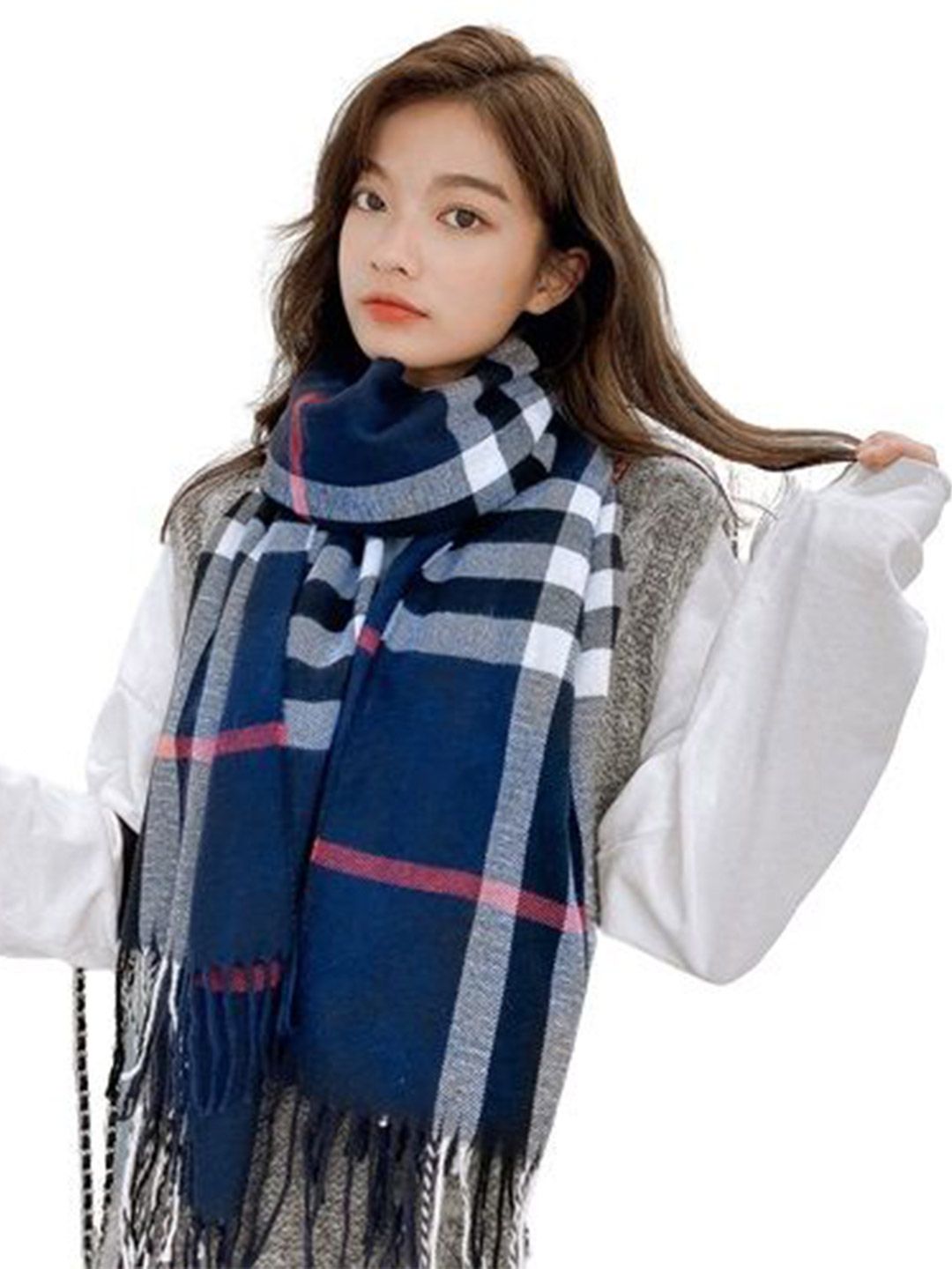 Alexvyan Women Checked Scarf-picture-25