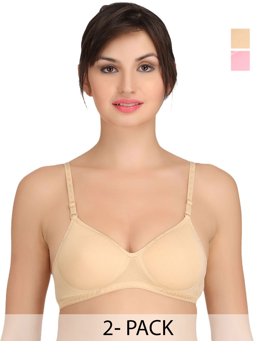 SELFCARE Pack of 2 Full Coverage Lightly Padded T-shirt Bra