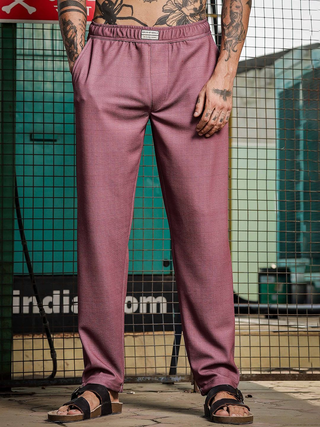 House of Koala Men Textured Trousers-picture-10