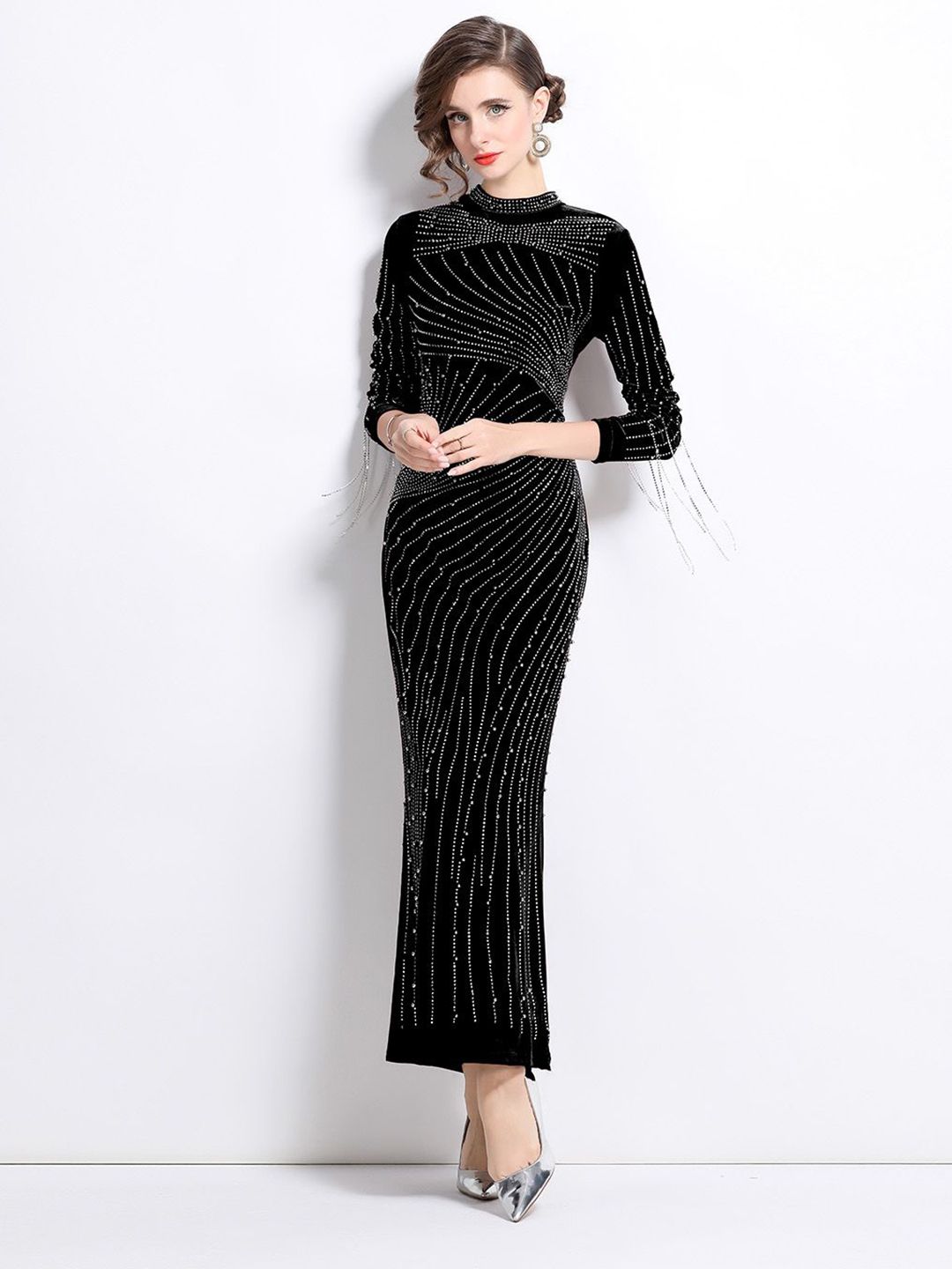 JC Collection Women Embellished Bodycon Maxi Dress-picture-10