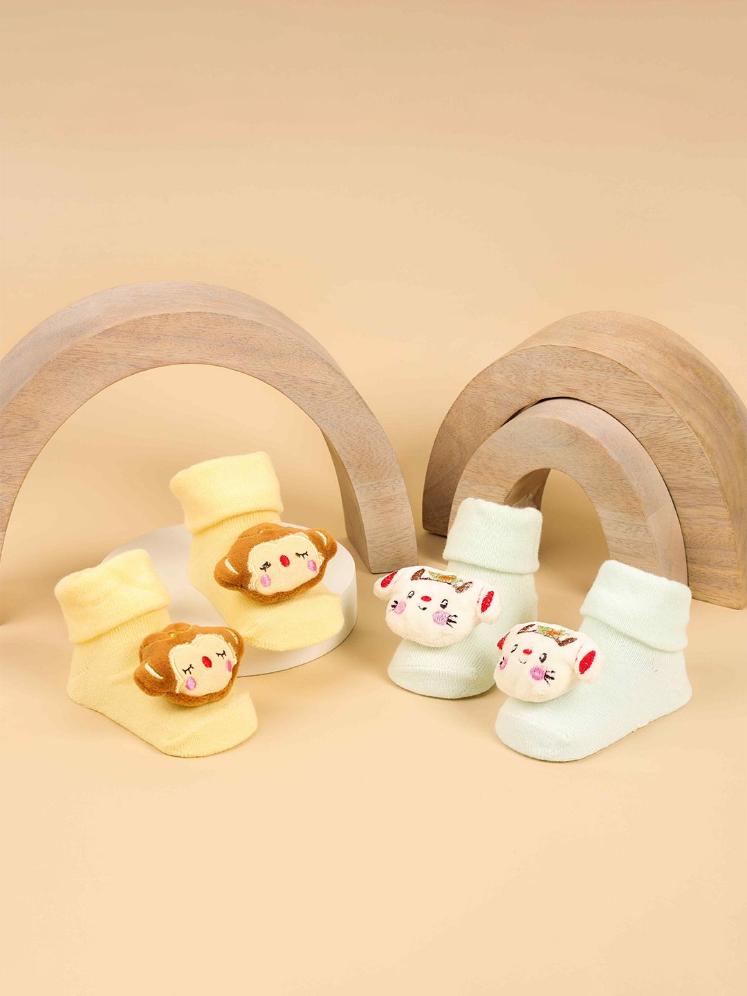 KICKS & CRAWL Kids Pack Of 2 Patterned Ankle Length Socks-picture-45