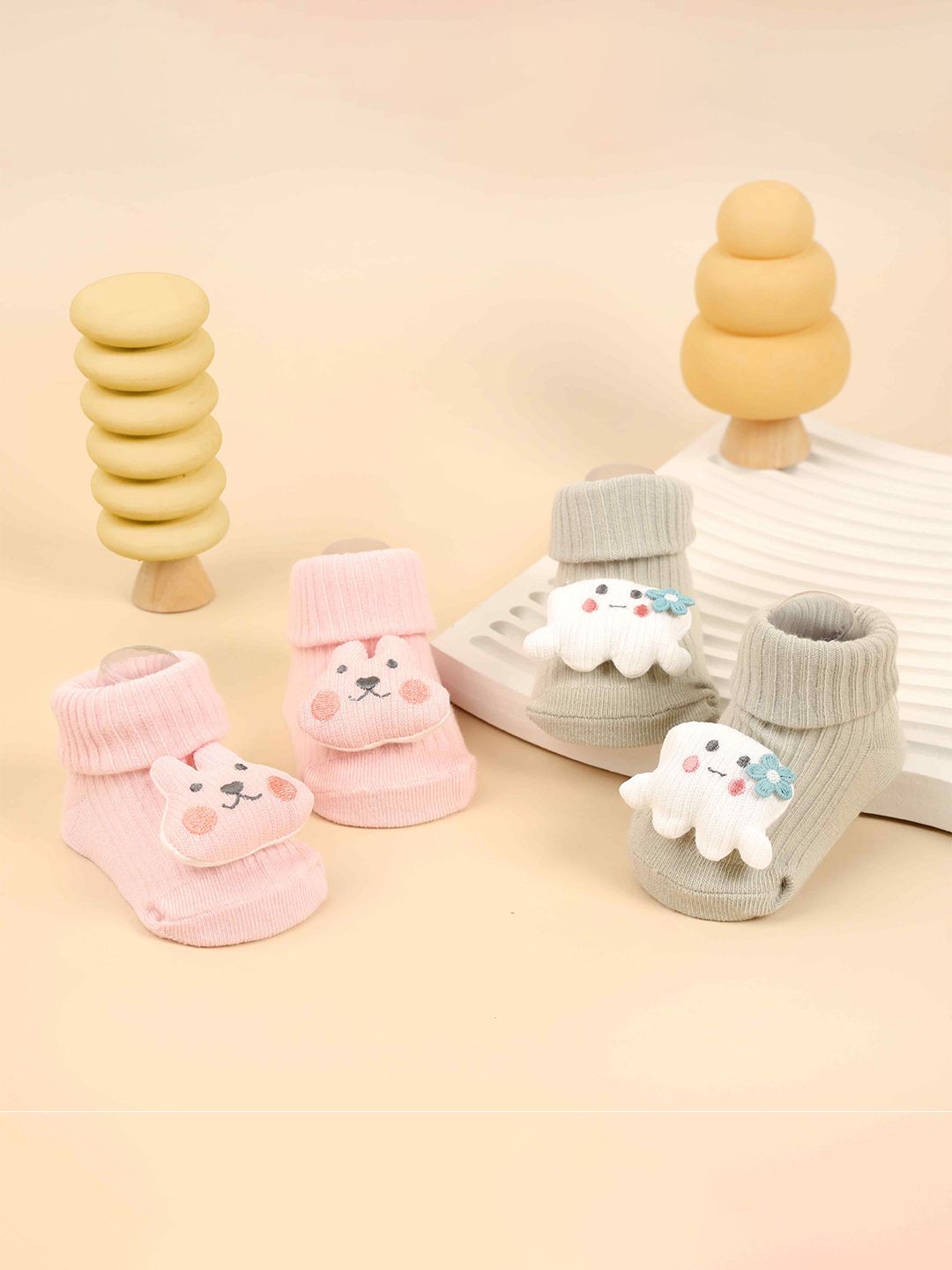 KICKS & CRAWL Infant Pack Of 2 Patterned Ankle-Length Socks-picture-32