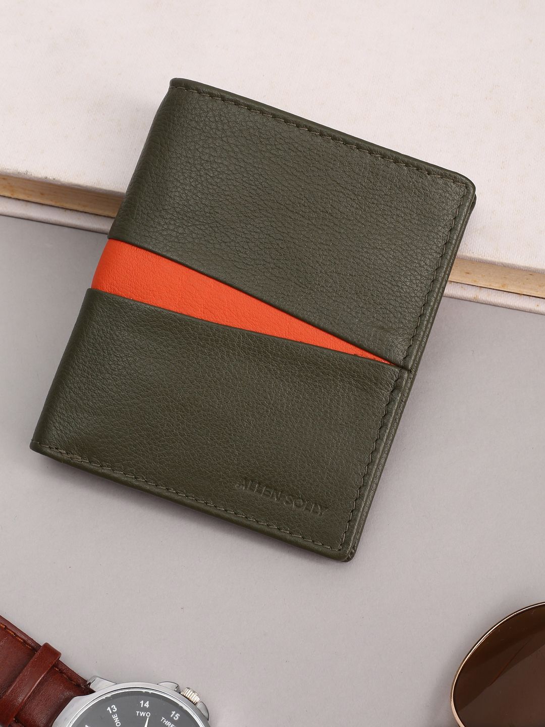 Allen Solly Men Textured Leather Two Fold Wallet-picture-23