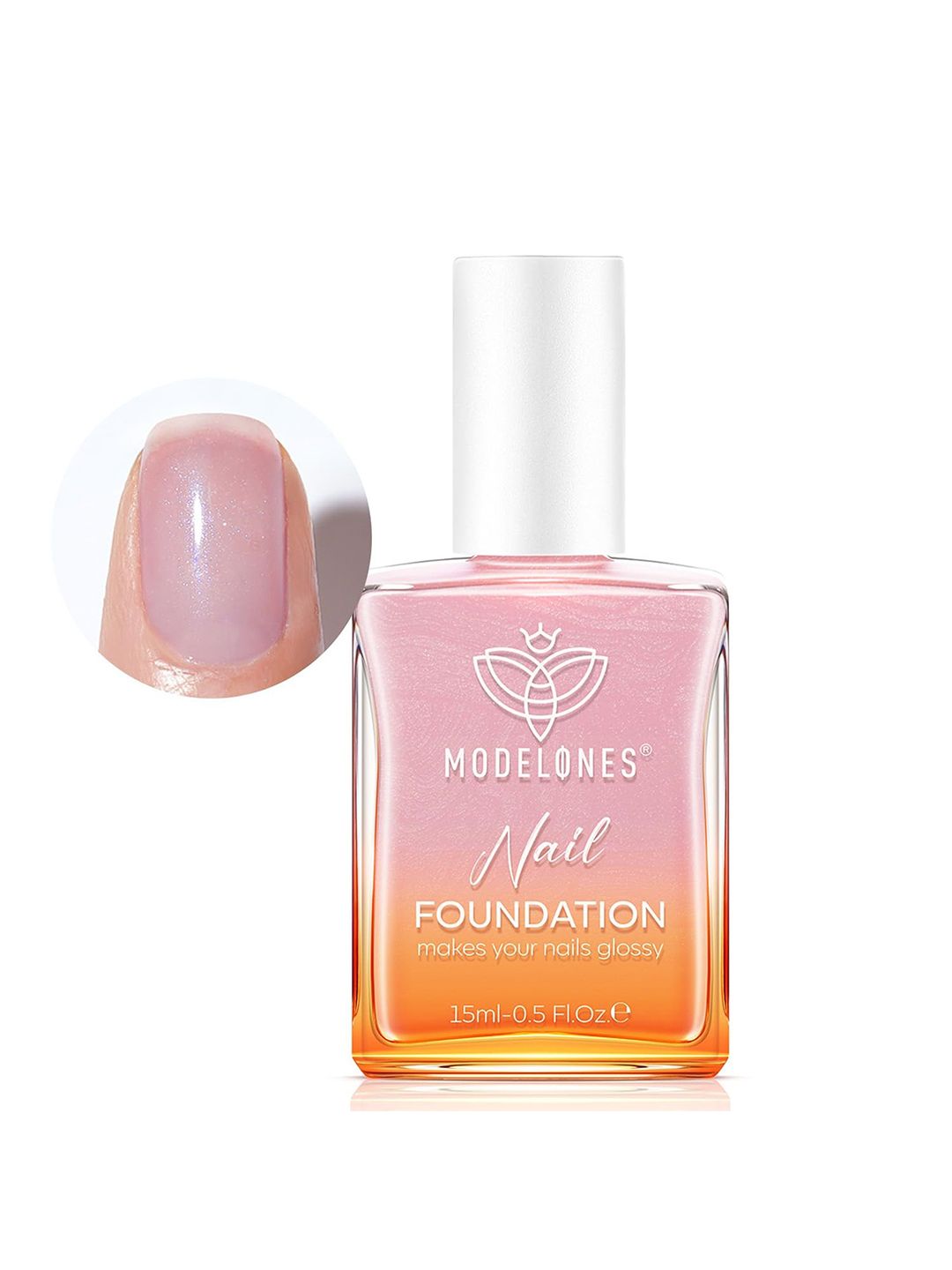 Modelones Nail Foundation Enriched With Jojoba Oil - 15 ml - Sparkle Pink-picture-30