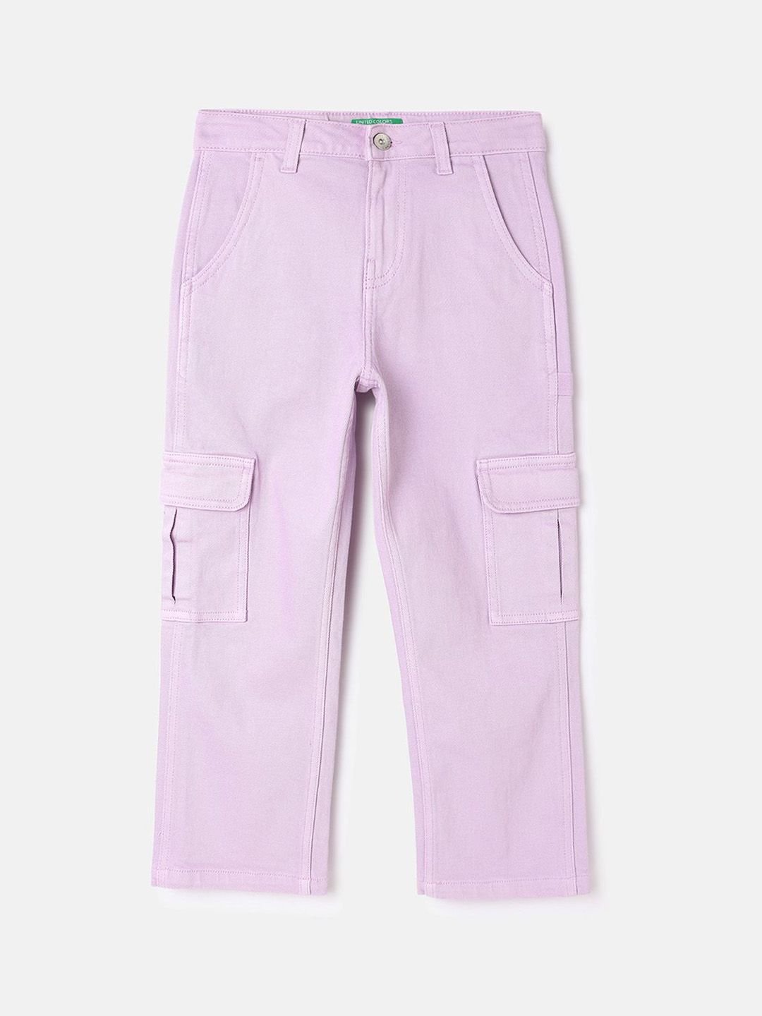 United Colors of Benetton Girls Straight Fit Mid-Rise Cargo Trousers