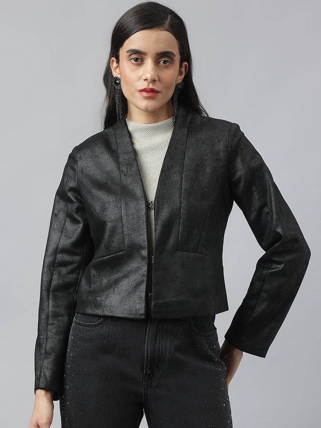 Latin Quarters Women Lightweight Crop Tailored Jacket-picture-41