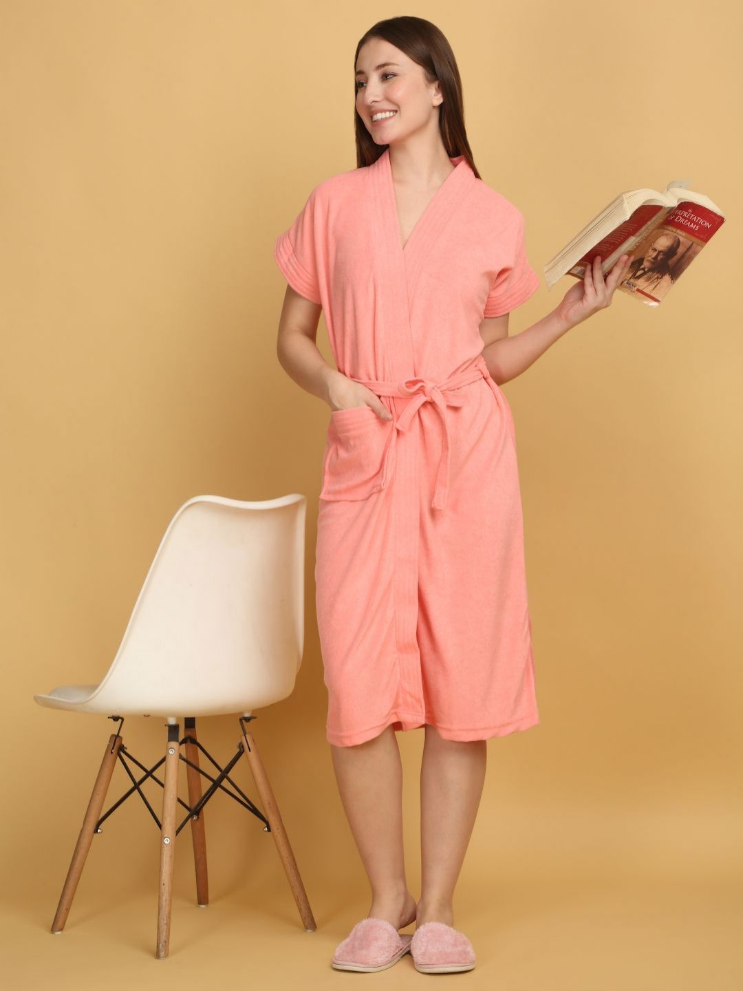 Creeva Front Pocket Terry Bath Robe-image-36