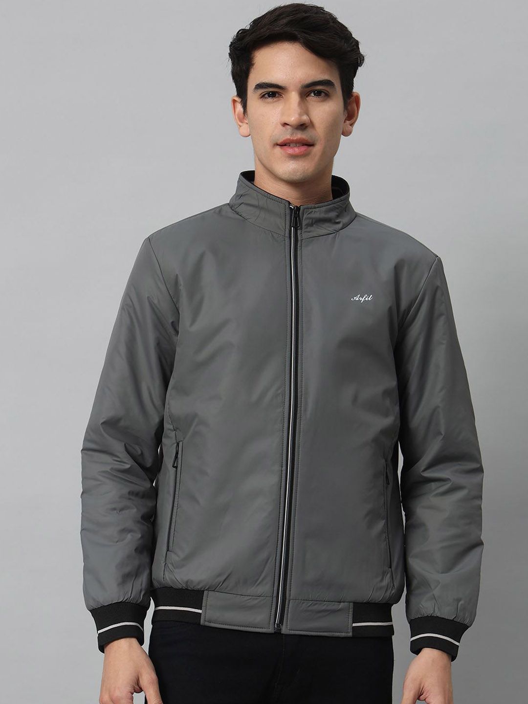 AR-FIT Men Colourblocked Polyester Water Resistant Open Front Jacket-picture-13