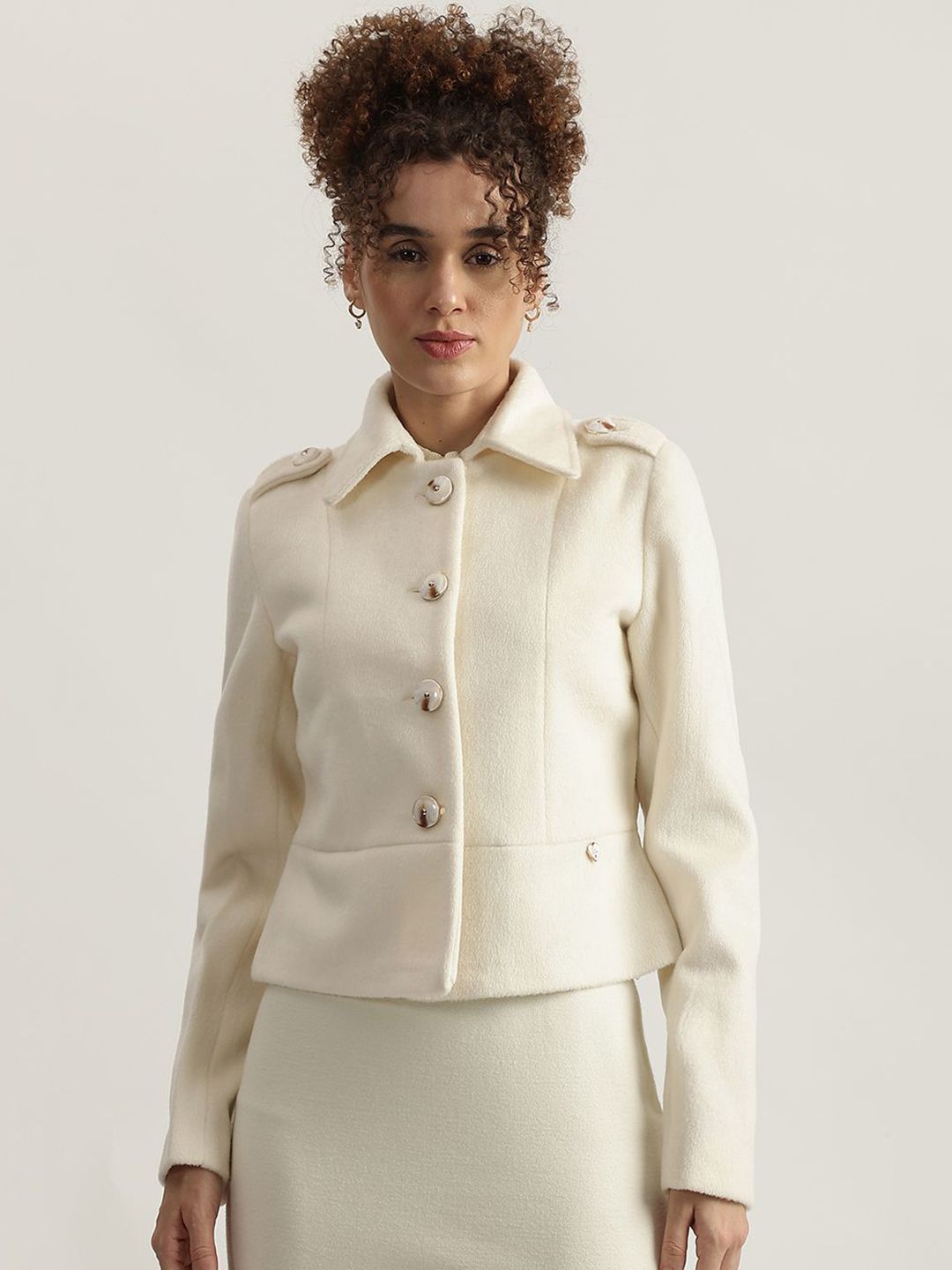 ELLE Spread Collar Single-Breasted Blazers