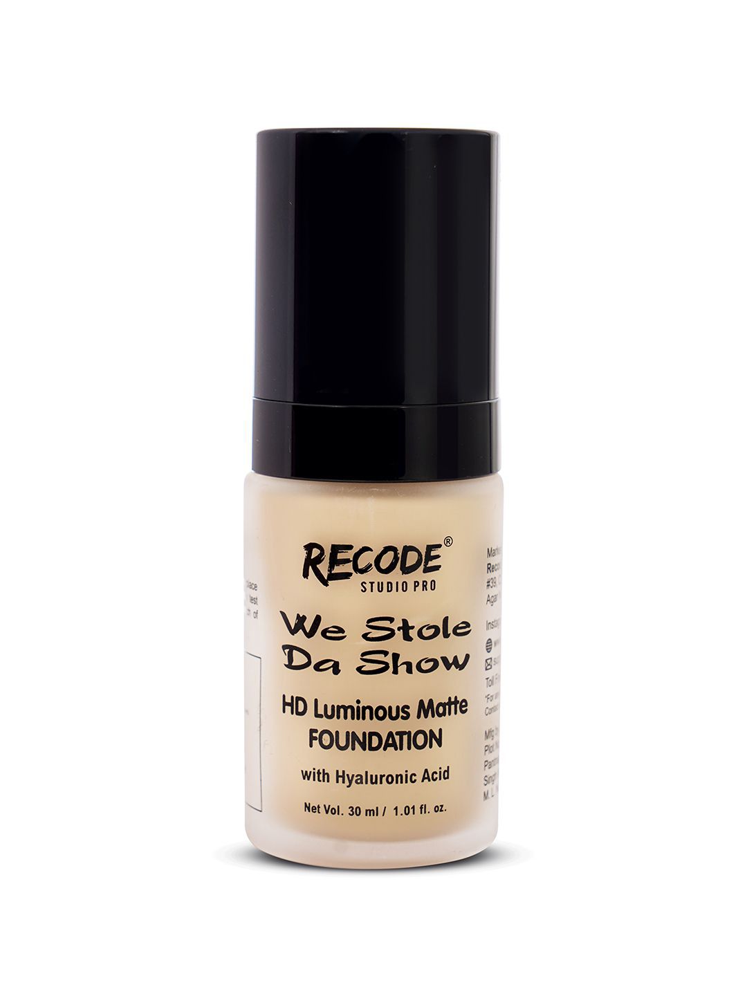Recode We Stole Da Sow HD Luminous Matte Foundation - 30 ml - Alhind 1.01-image-24