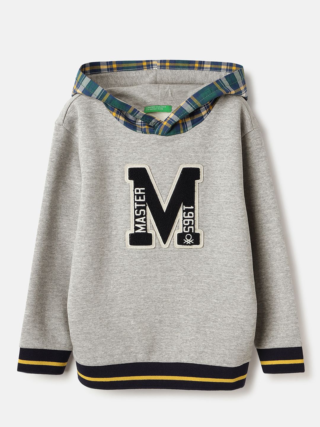 United Colors of Benetton Boys Self Design Long Sleeves Hooded Sweatshirt-picture-36