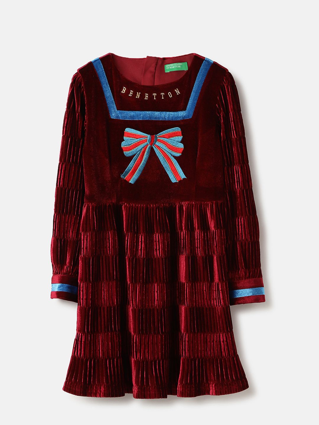 United Colors of Benetton Girl's Alphanumeric Printed Fit & Flare Dress-picture-24