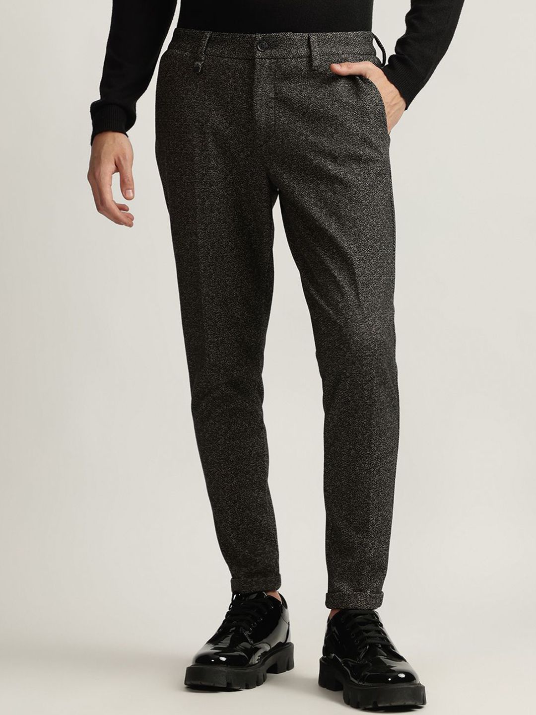 Antony Morato Men Textured Skinny Fit Trousers-picture-57