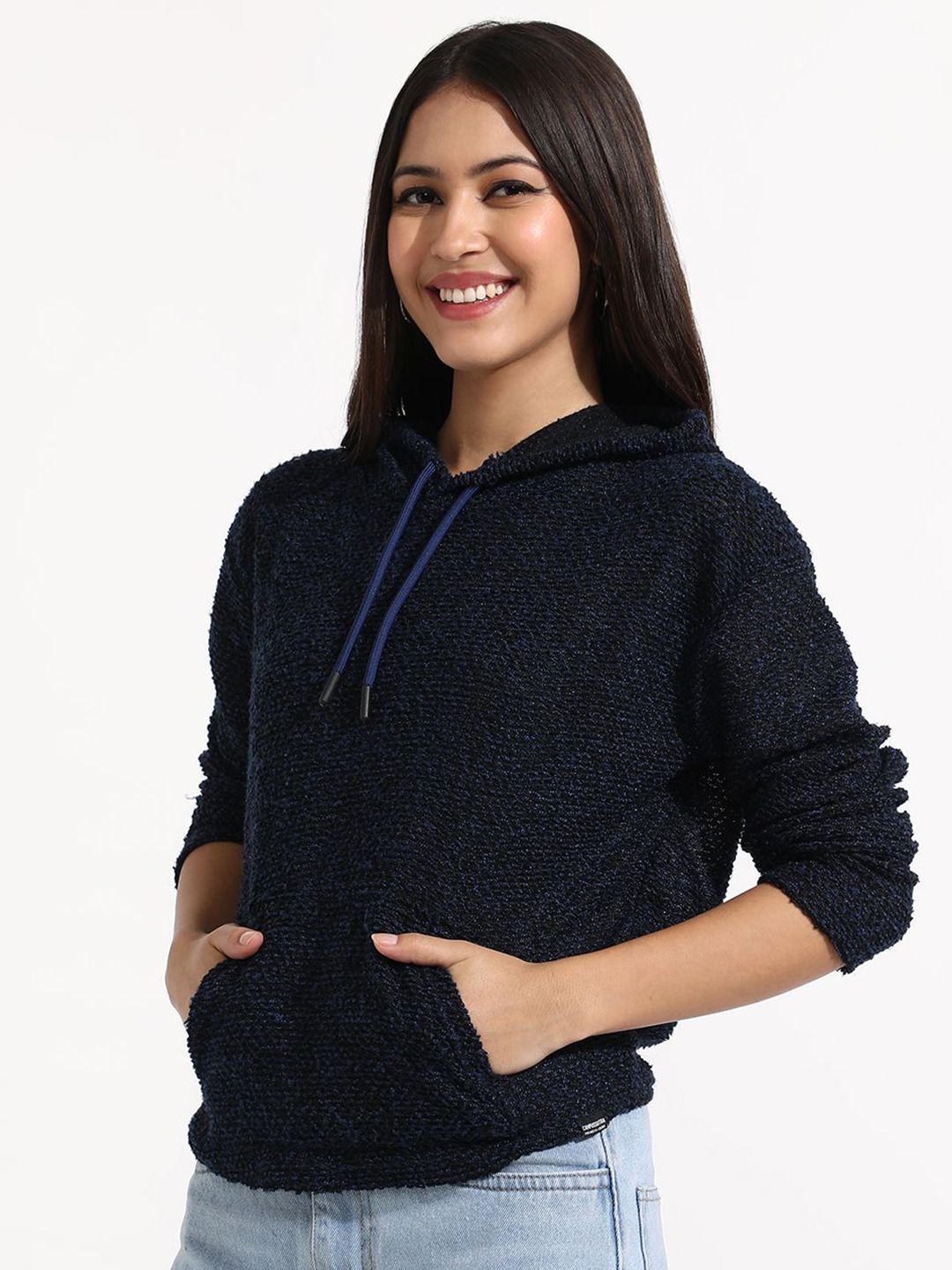 pinacolada Campus Sutra Women Textured Cotton Hooded Sweatshirt-picture-28