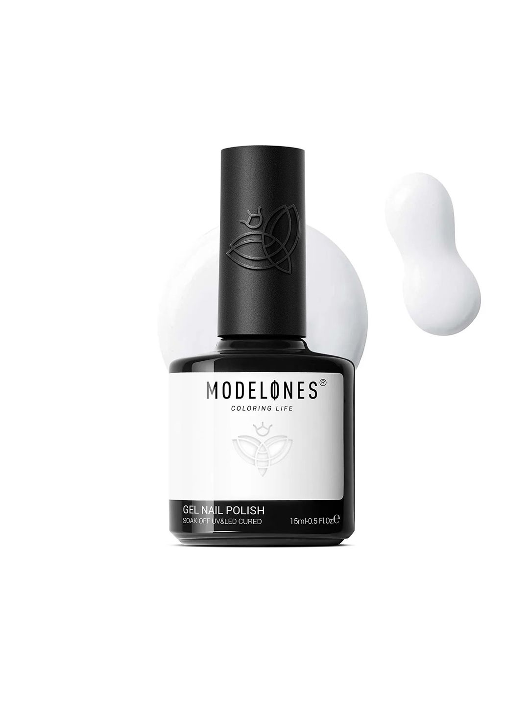 Modelones Soak Off Glitter Gel Nail Polish - 15 ml - Ivory White - 0743-picture-28