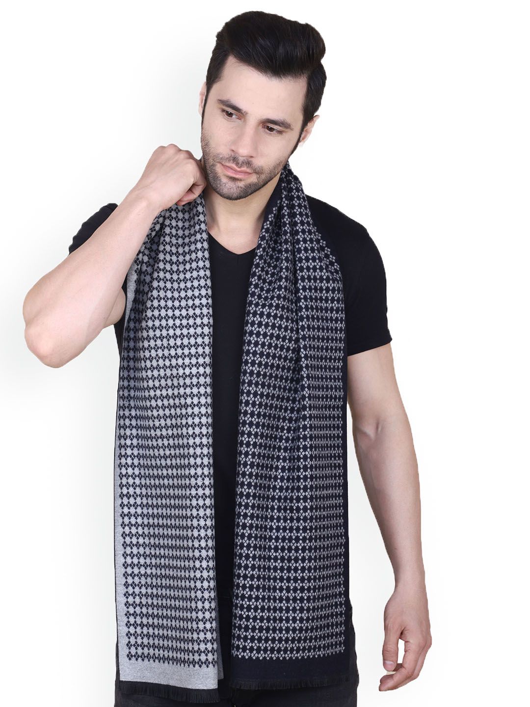 Cazzano Men Patterned Merino Wool Mufflers-image-13