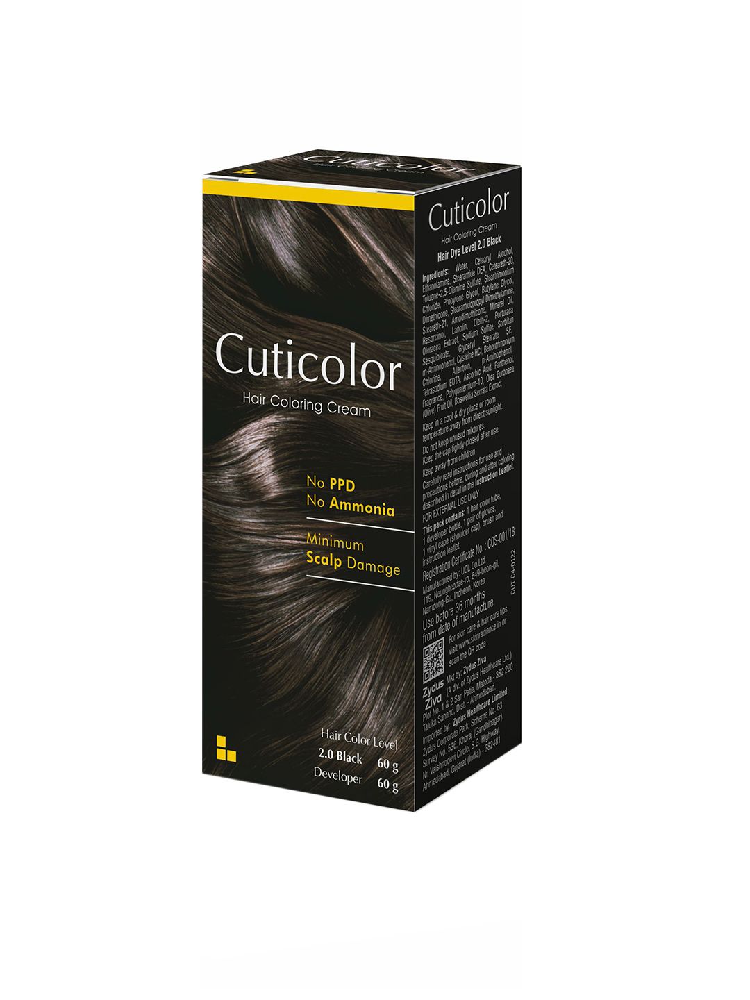 Cuticolor Hair Coloring Cream- 60 g- Black-picture-36