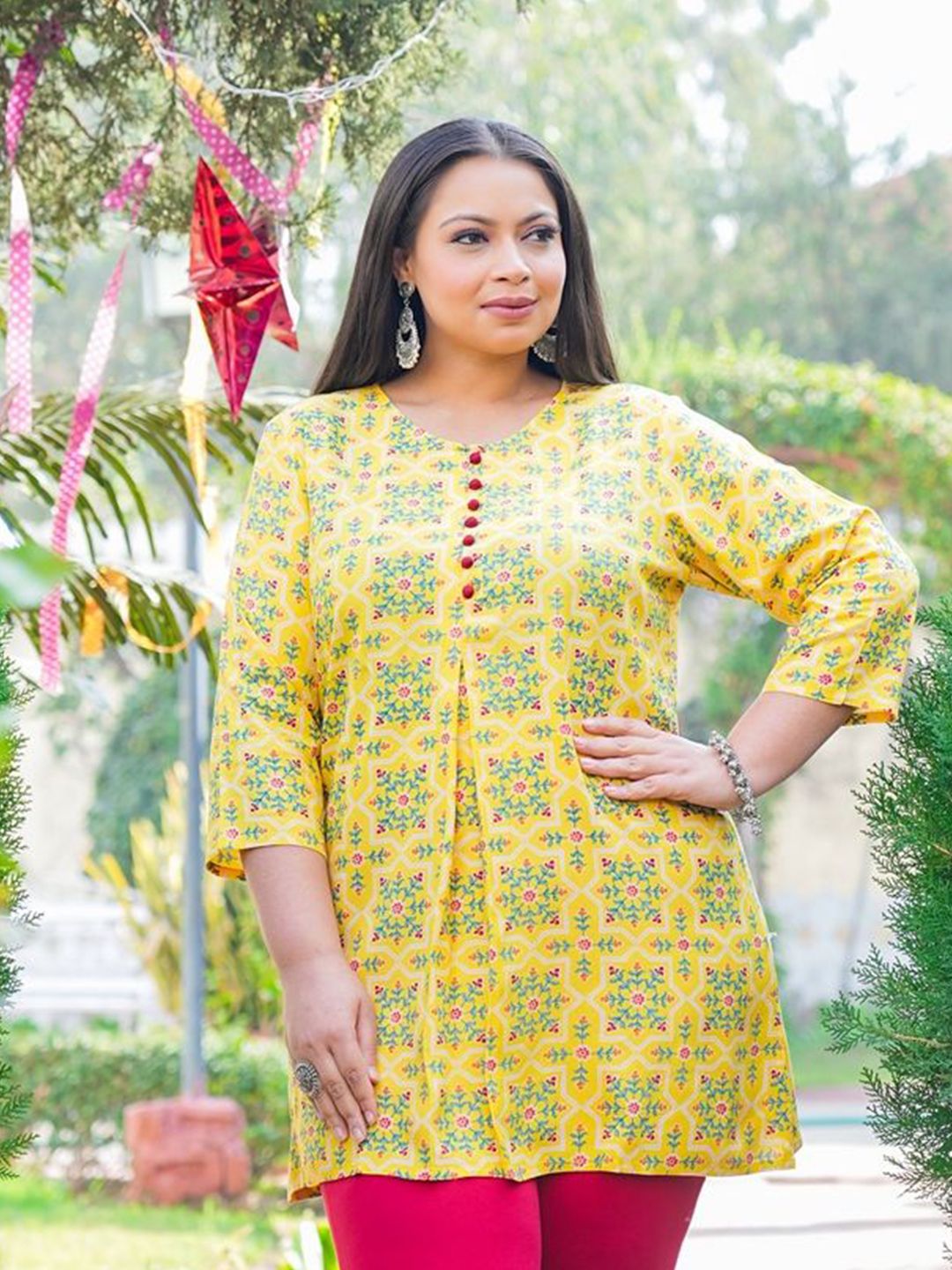 IKRASS Women Plus size Printed Round Neck Pure Cotton Daily Kurti-picture-55