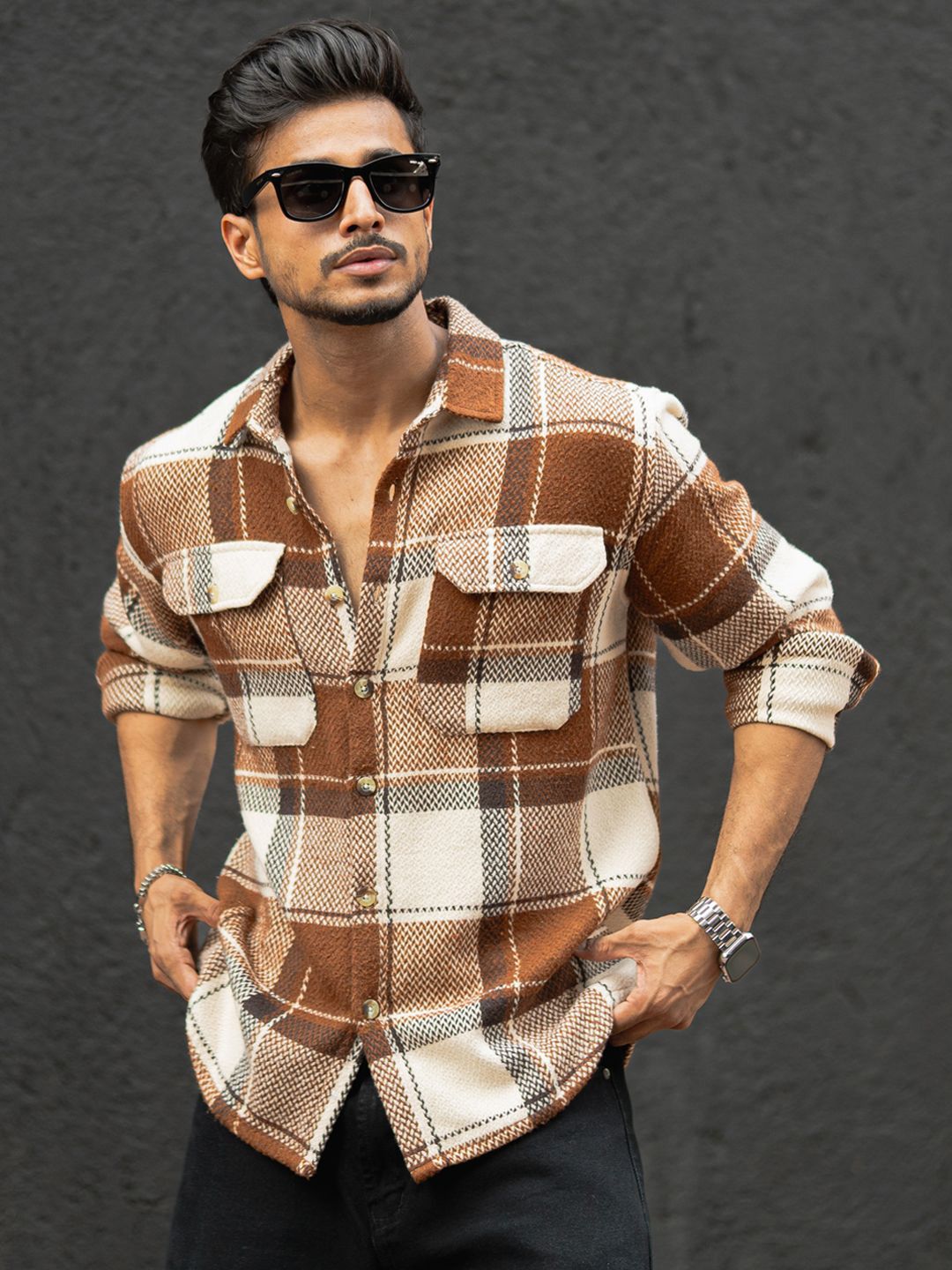 Powerlook Men Checked Casual Shirt-image-33