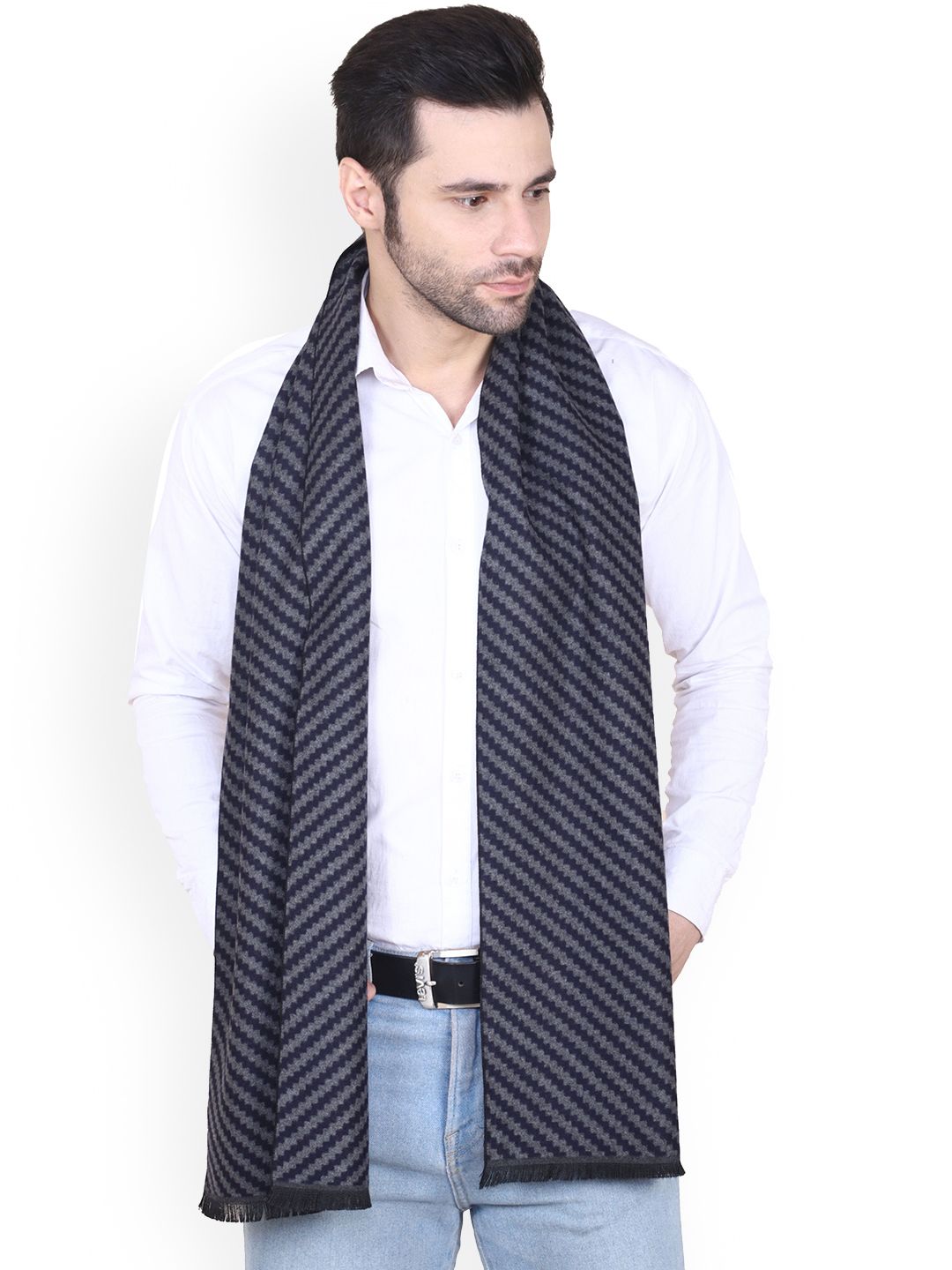 Cazzano Men Striped Merino Wool Mufflers-picture-34