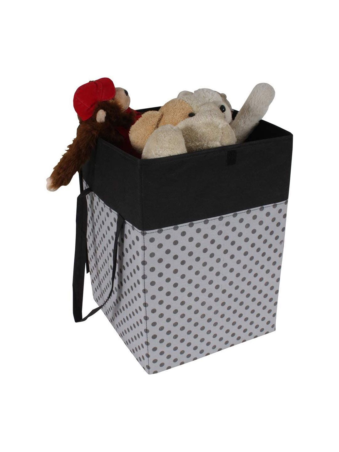 prettykrafts Grey & Black Printed Foldable Laundry Bag 75 L-picture-28