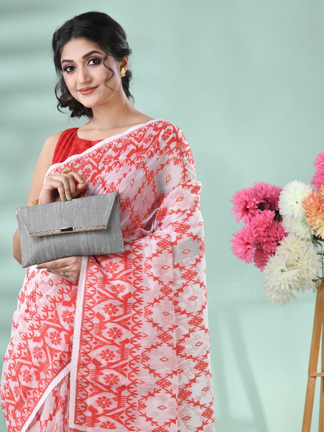 DESH BIDESH Ethnic Motifs Woen Design Jamdani Saree-picture-41