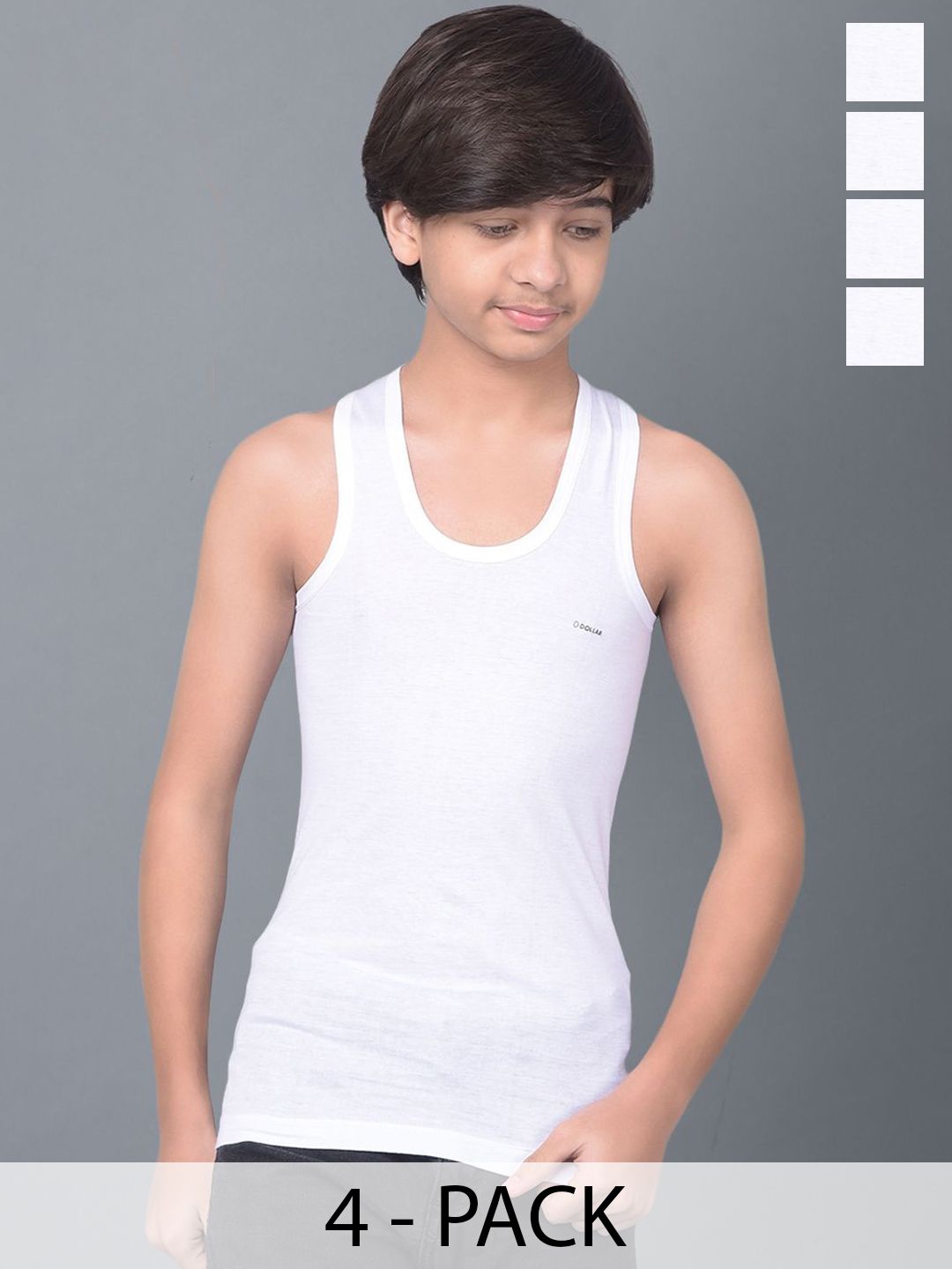 Dollar Bigboss Boys Pack of 4 Cotton Innerwear Vest MBKVE-01-FNRN-WHT-PO4-White-picture-37