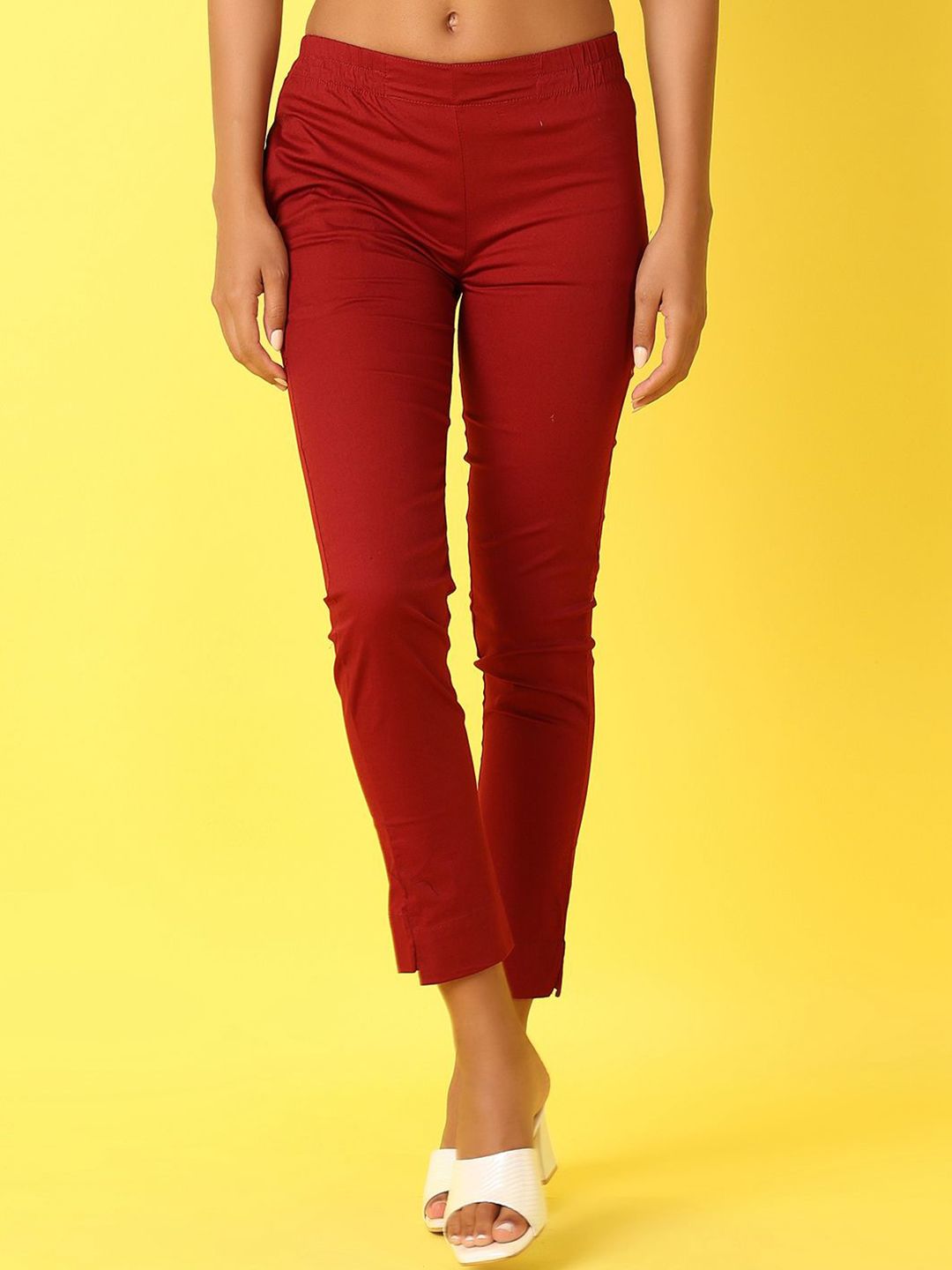 V-Mart Women Solid Mid-Rise Trousers-picture-11
