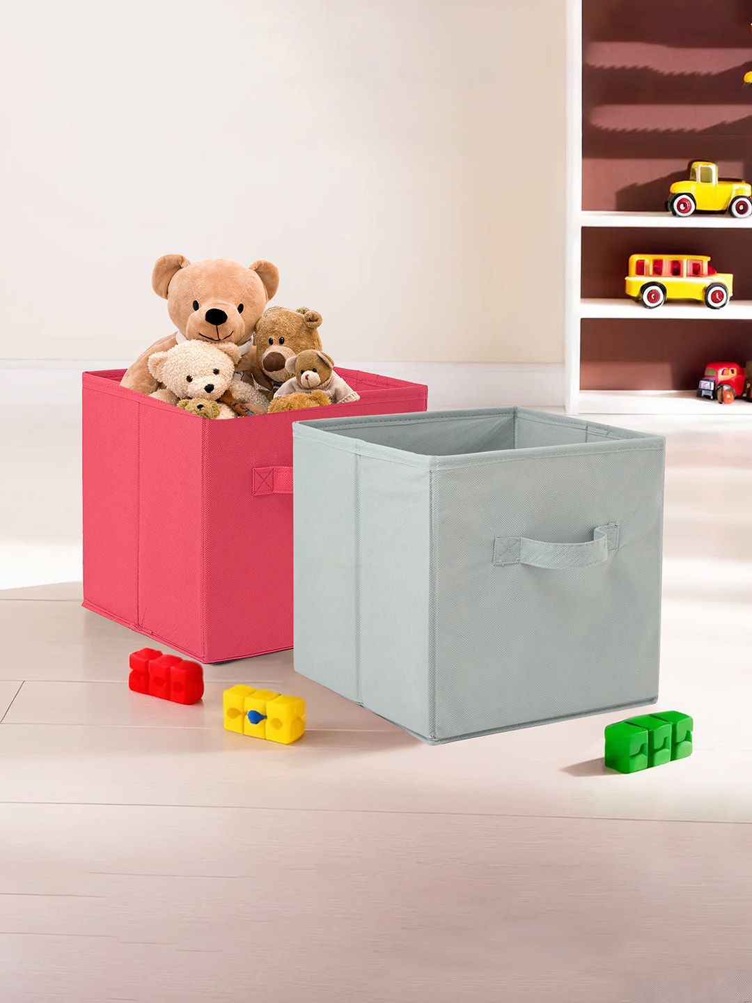 Kuber Industries Pink & Grey 2 Pieces Multi-Utility Organisers-picture-12