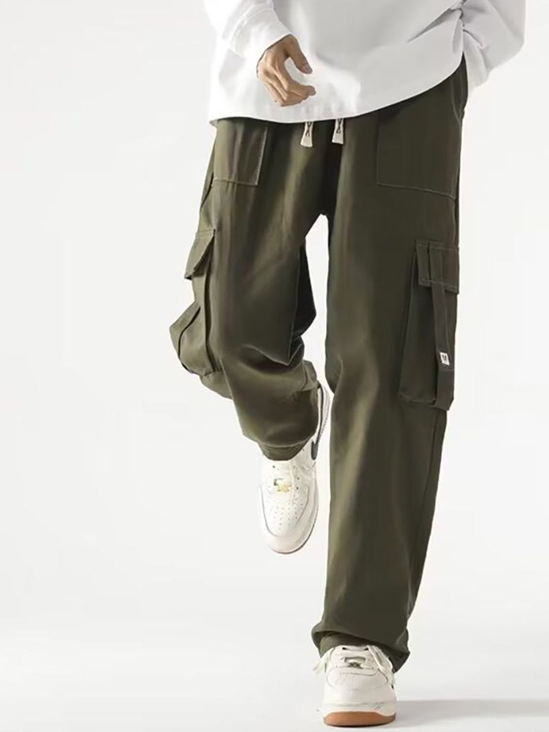 StyleCast x Revolte Men Easy Wash Solid Mid-Rise Cargo Trousers-image-41