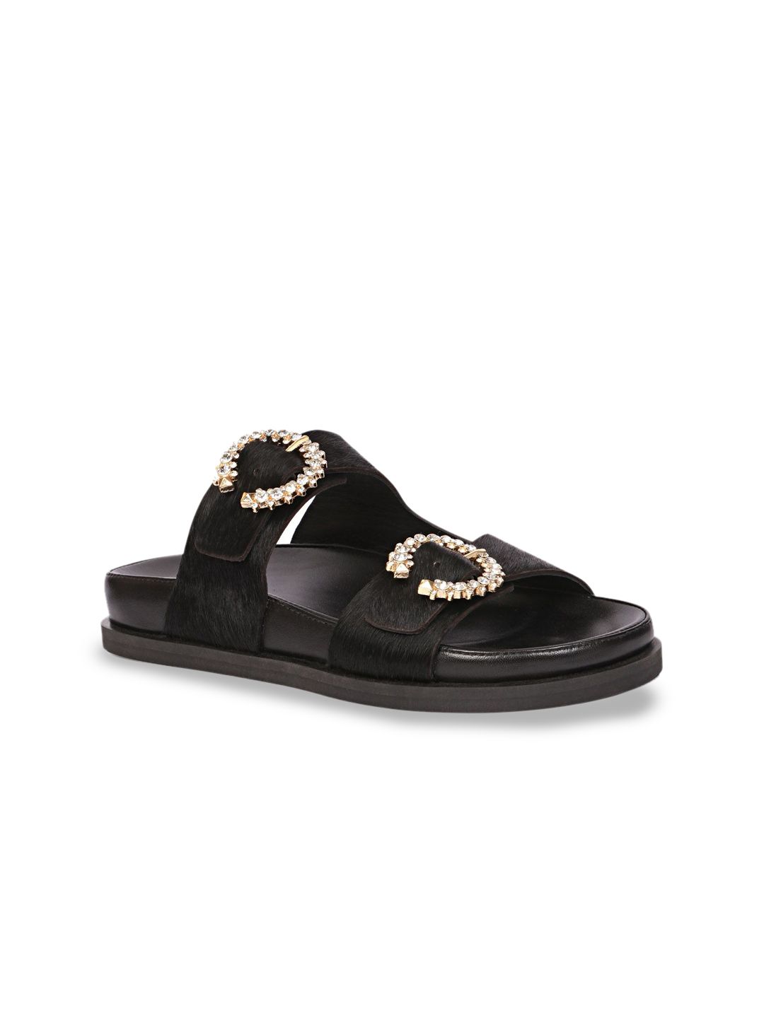 Saint G Women Embellished Leather Open Toe Flats-picture-15