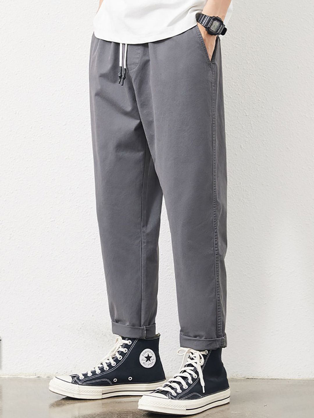 StyleCast x Revolte Men Easy Wash Mid-Rise Cigarette Cotton Trousers-image-49
