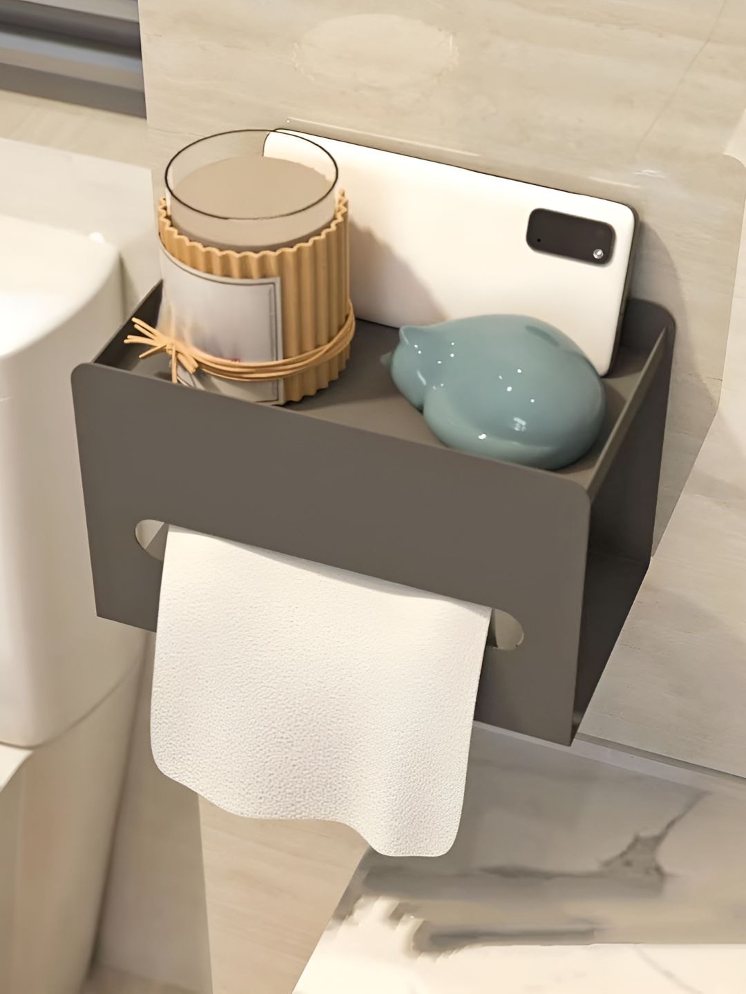 Arhat Organizers Grey Multi-Utility Tissue Paper Roll Holder-picture-32