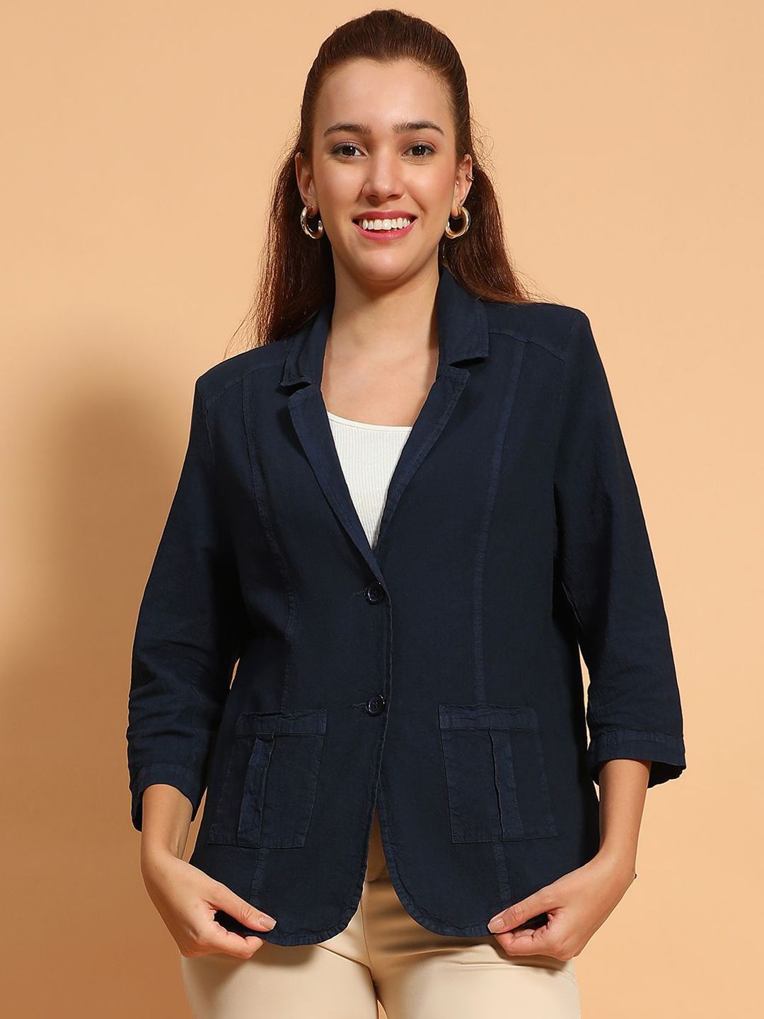 Oxolloxo Single Breasted Cotton Blazer-picture-55