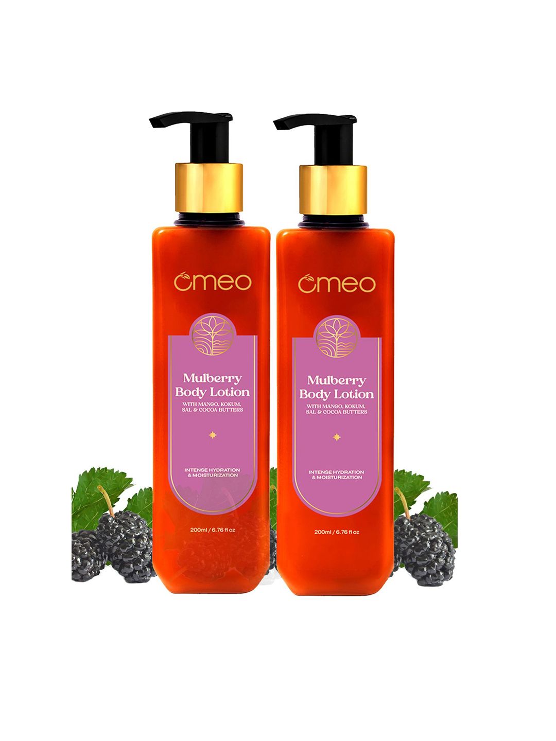 Omeo Set Of 2 Mulberry Mango Body Lotion With Kokum Sal & Cocoa Butter - 200ml Each-picture-23