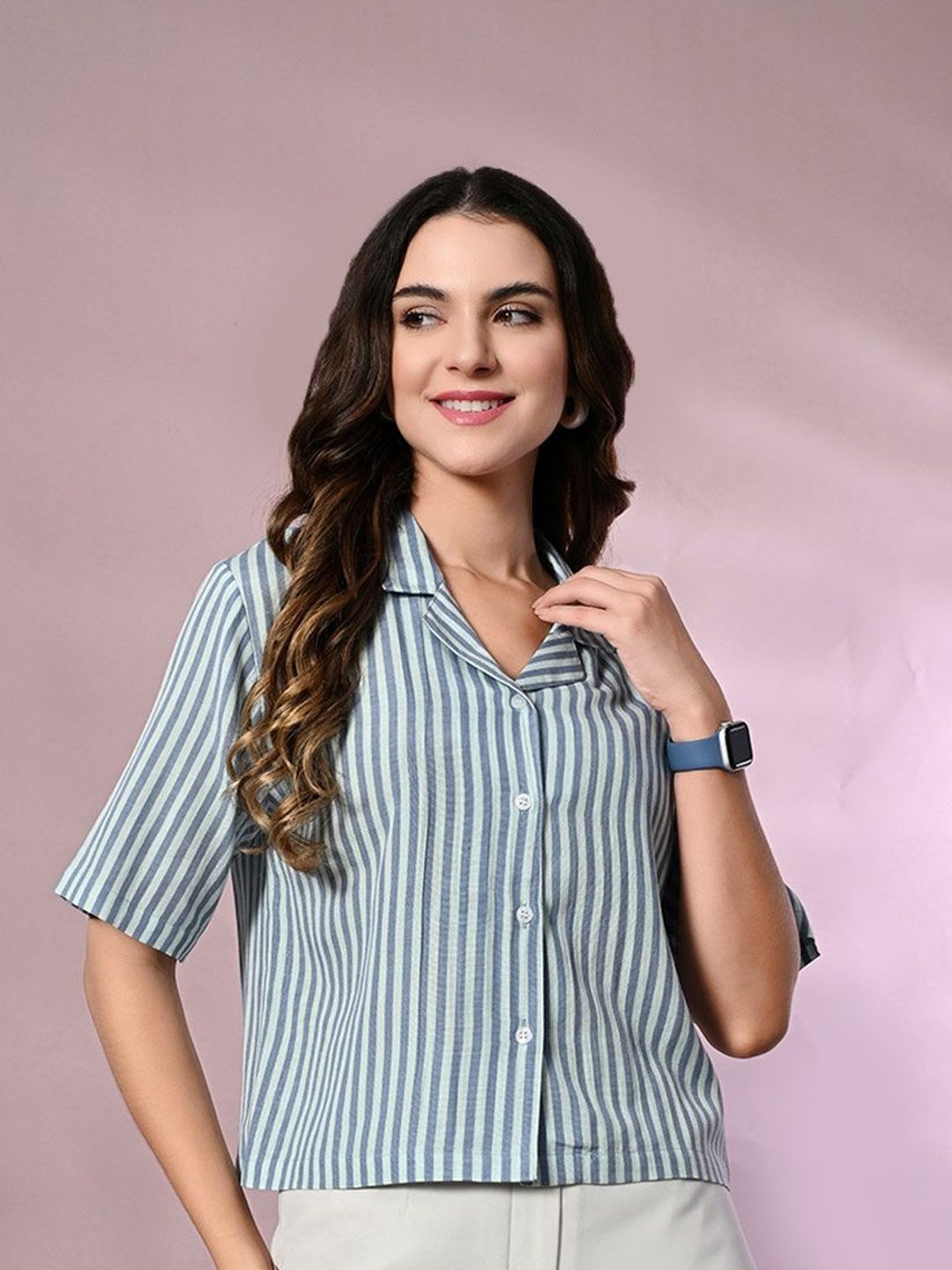 fuchsia PRETTY LOVING THING Women Striped Shirt Style Top-picture-26