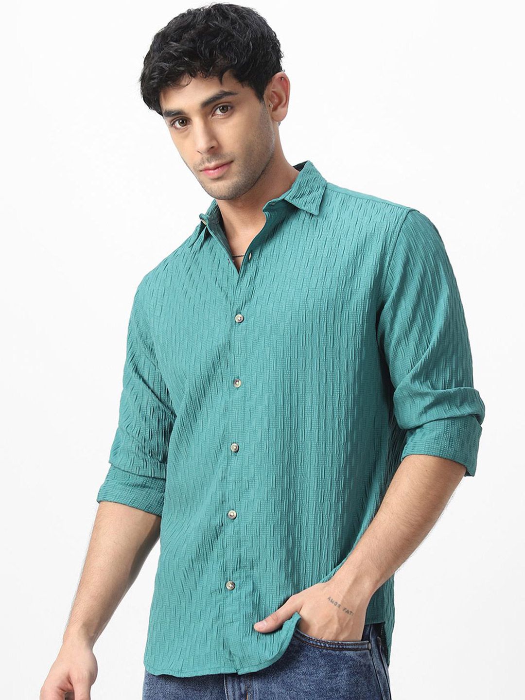 Urbano Fashion Men Opaque Casual Shirt-picture-33