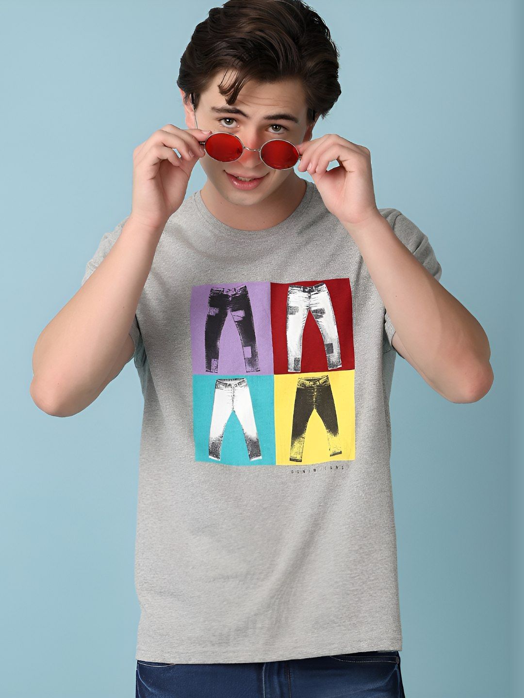 V-Mart Men Typography Printed Round Neck Cotton T-shirt-picture-25