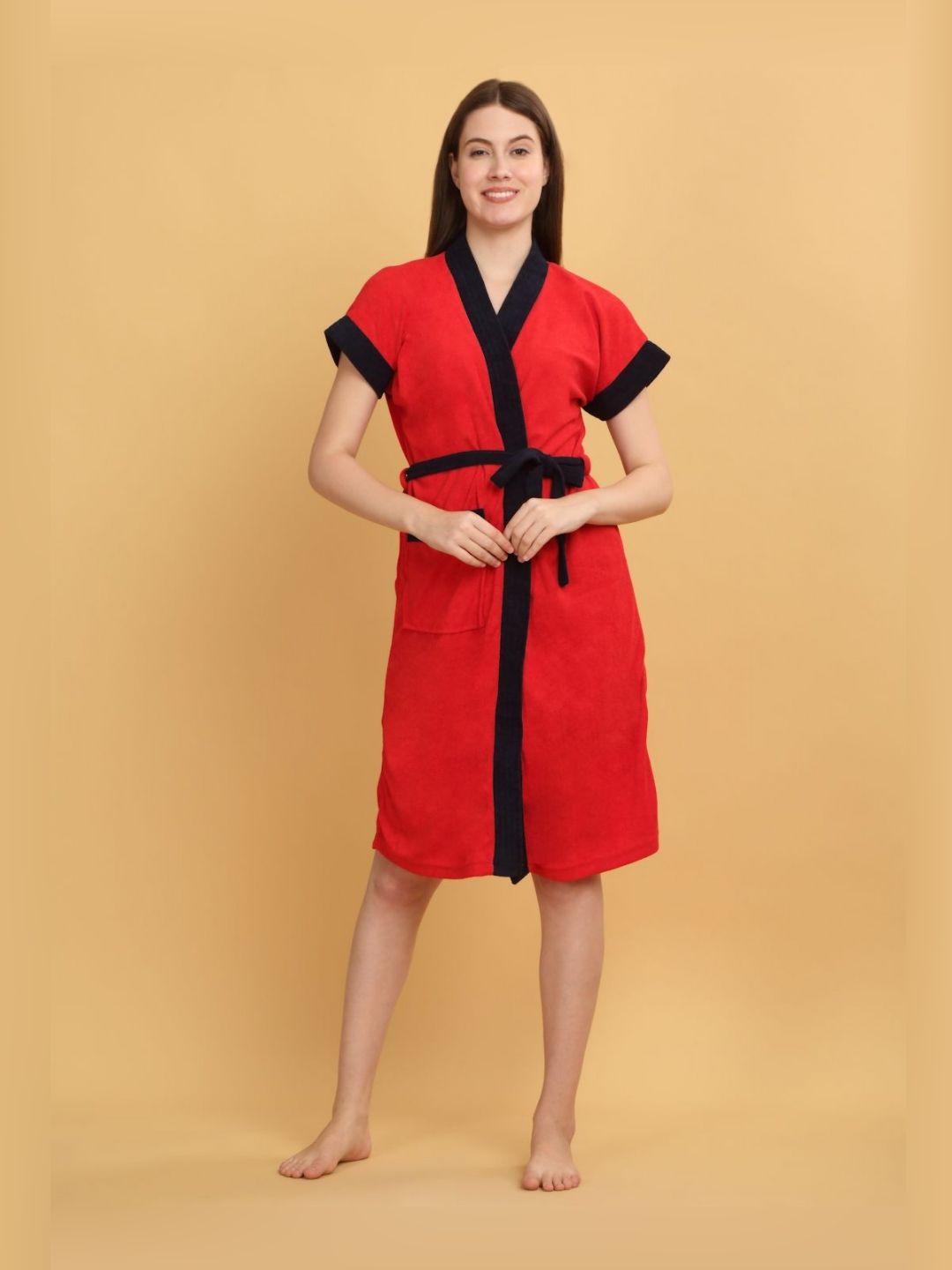 Creeva Unisex Kimono Collar Bath Robe-picture-41