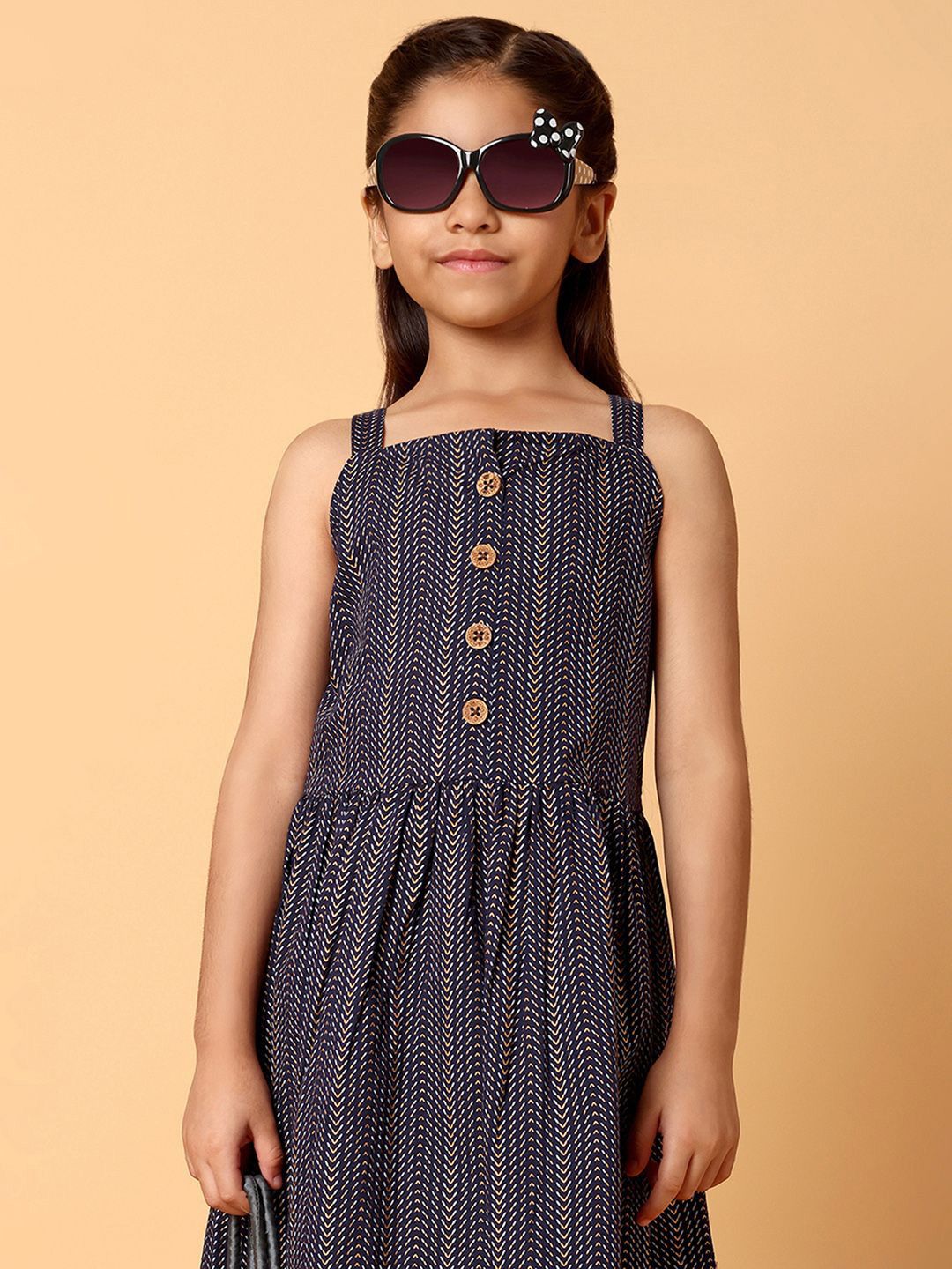 Indo Era Girls Printed Cotton Fit & Flare Dress-picture-41