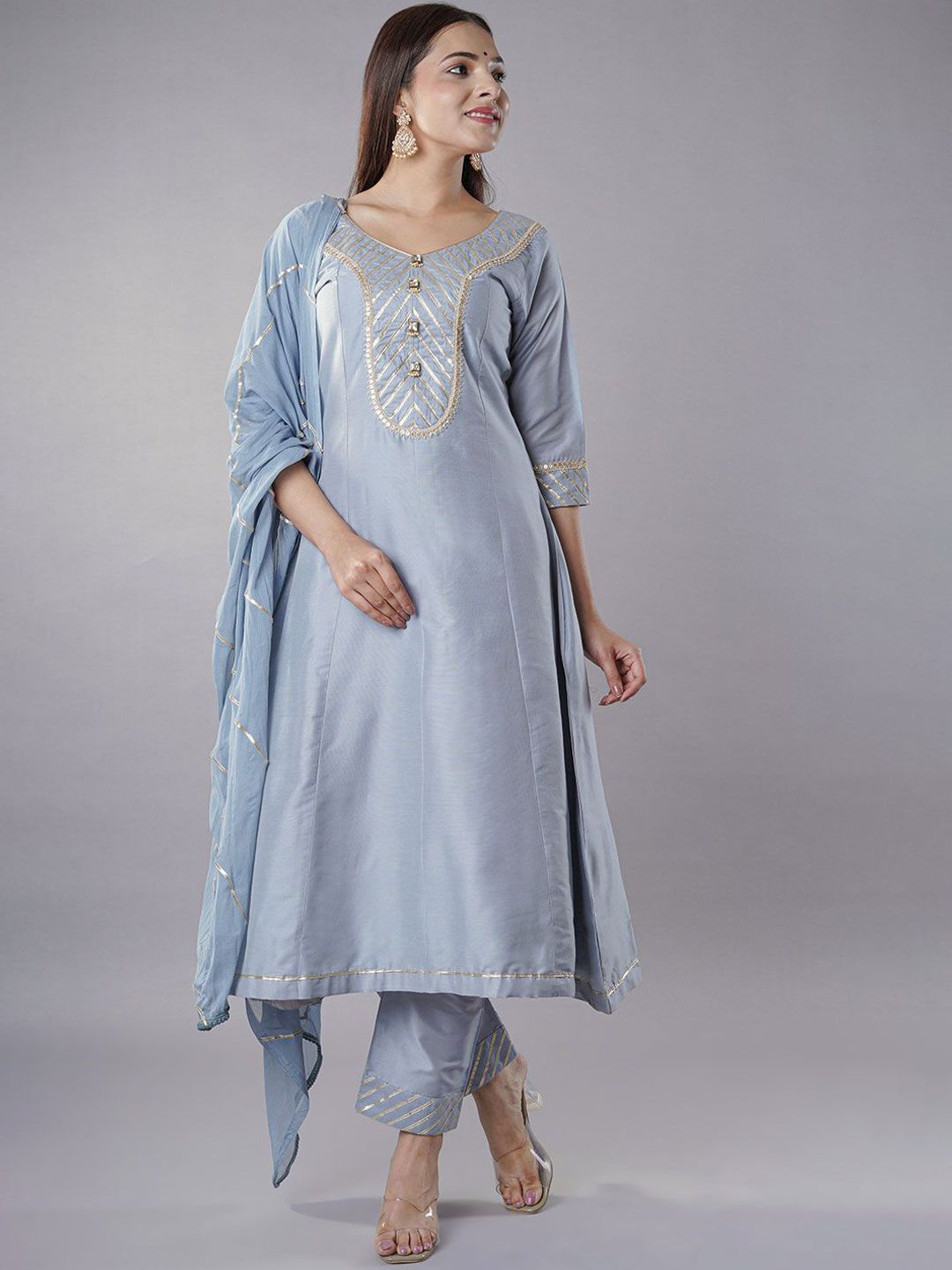 Utsav Fashion Embroidered Sequinned Kurta with Trouser & Dupatta-picture-21