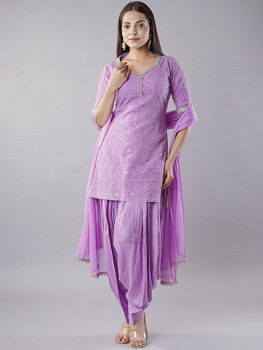 Utsav Fashion Floral Embroidered Thread Work Straight Kurti with Patiala & Dupatta-picture-30