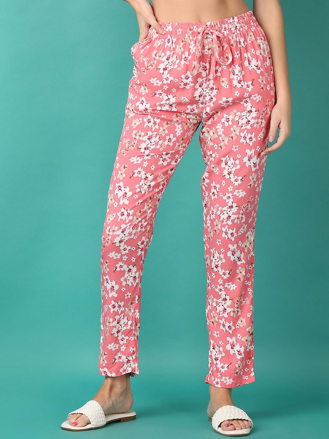 V-Mart Women Floral Printed Regular Fit Trousers-picture-31