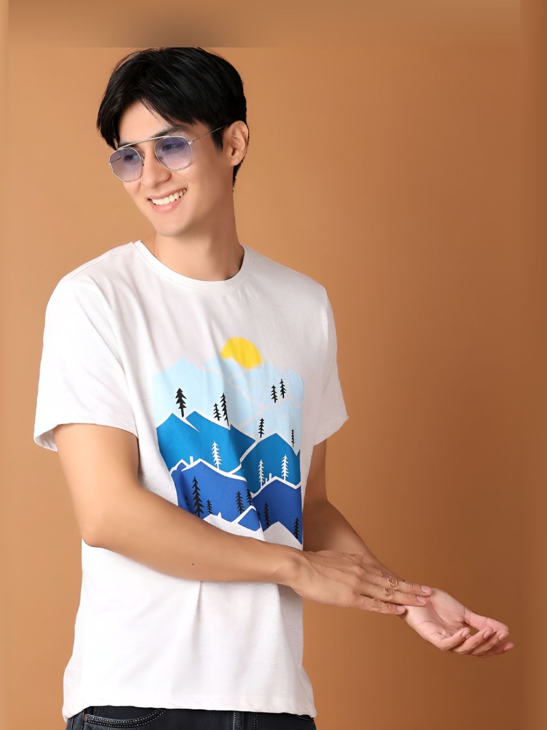 V-Mart Men Graphic Printed Round Neck Cotton T-shirt-picture-26