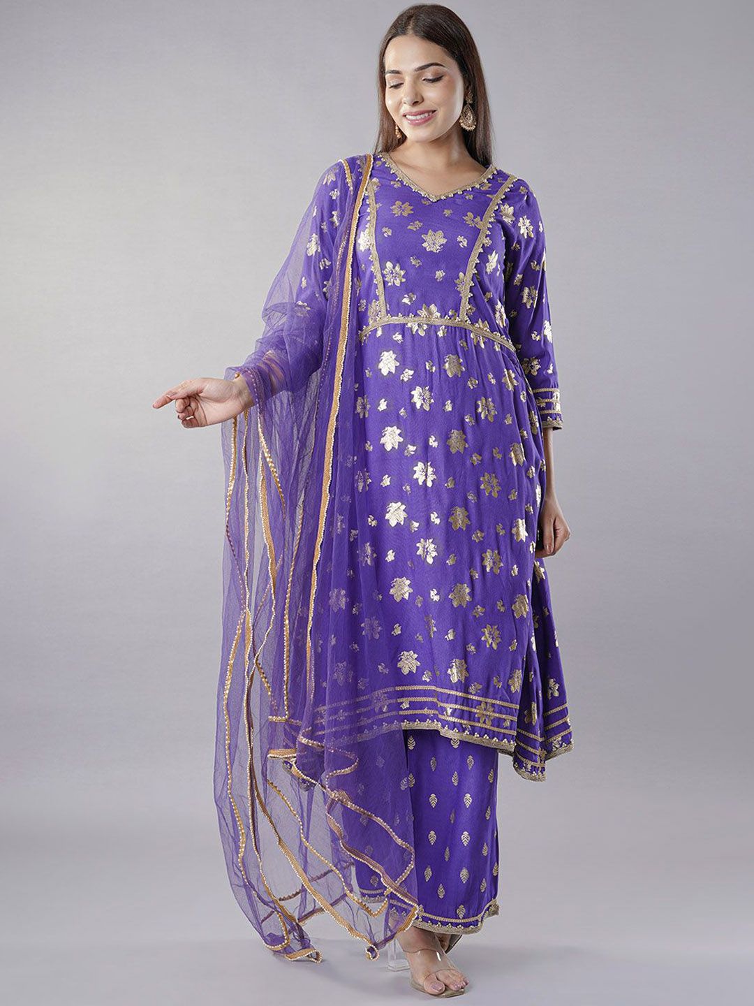Utsav Fashion Printed Pakistani Style Beads and Stones Kurta with Trousers & Dupatta-picture-46