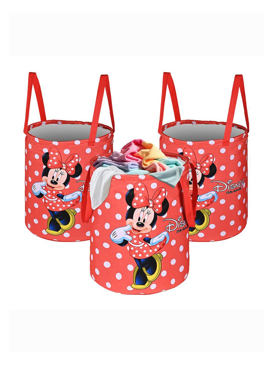 Kuber Industries Red & White 3 Pieces Printed Foldable Laundry Bags 45 l-picture-52
