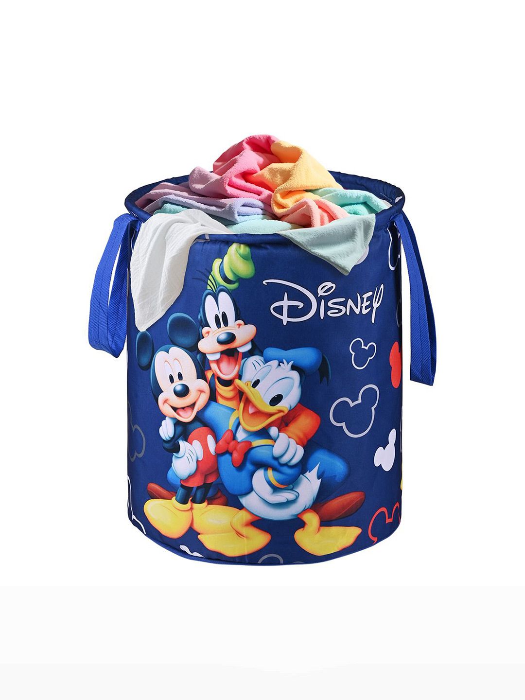 Kuber Industries Blue & White Disney Printed Foldable Laundry Bag 45 L-image-23