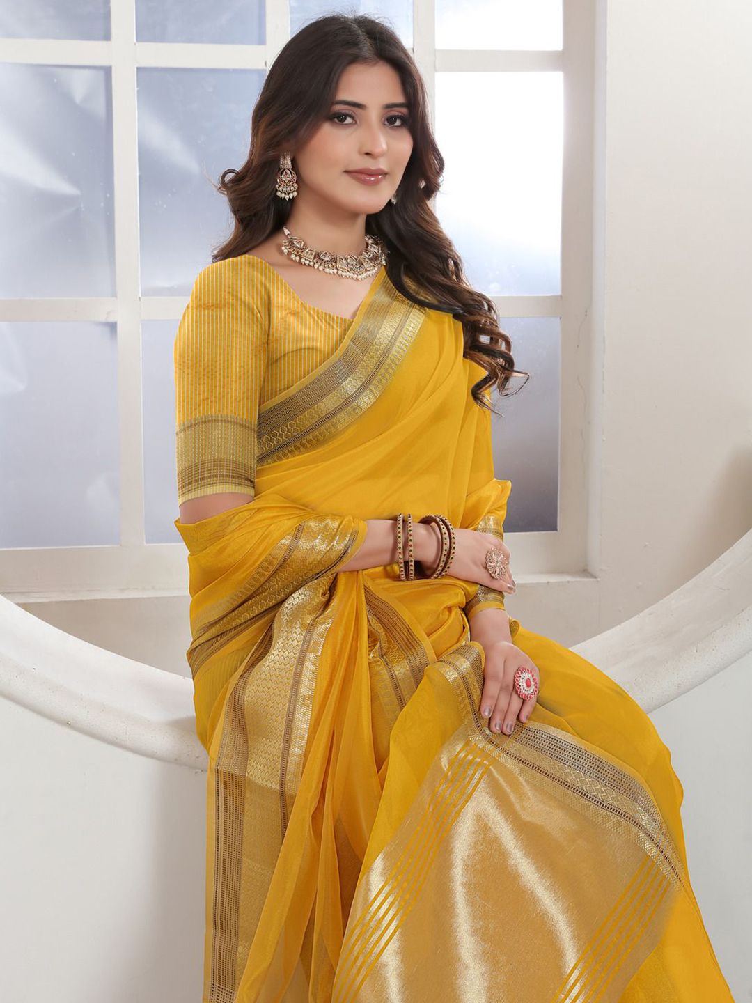 ISHIKA FAB Woven Design Zari Organza Silk Saree-picture-32
